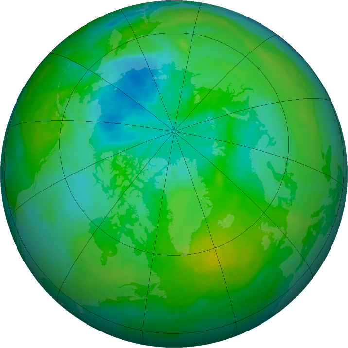 Arctic ozone map for 05 August 2014
